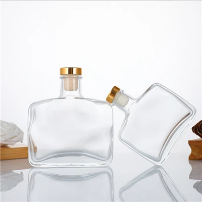 Botella de aromaterapia cuadrada plana